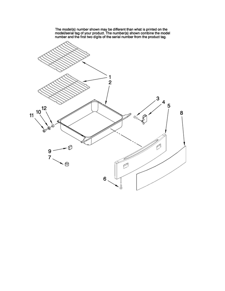 Drawer And Rack Parts Diagram and Parts List for JES8750BAS17  Jenn-Air Range