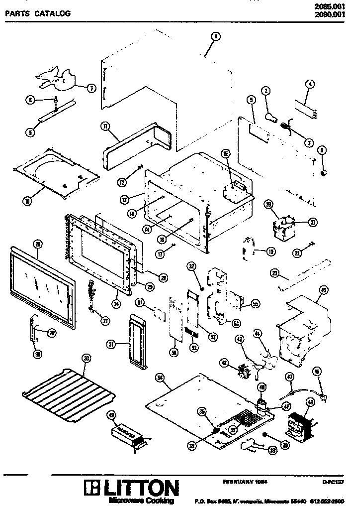 01 - Page 1 Diagram and Parts List for 2090001  Maytag Microwave