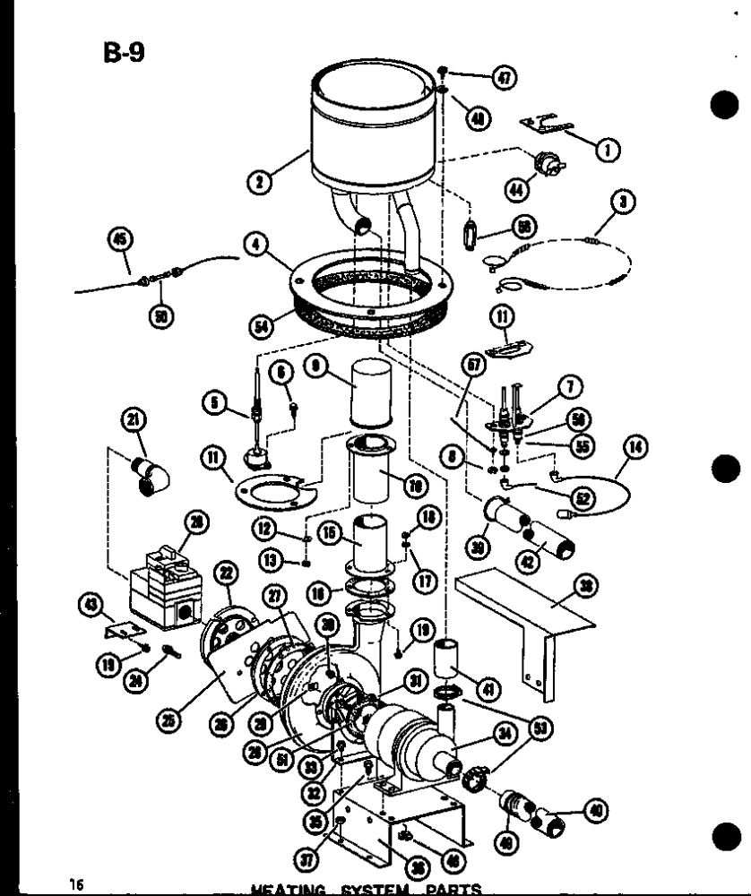 Heating System Parts 1 Diagram and Parts List for EPCG3010-1B P67470-2C Amana Heater