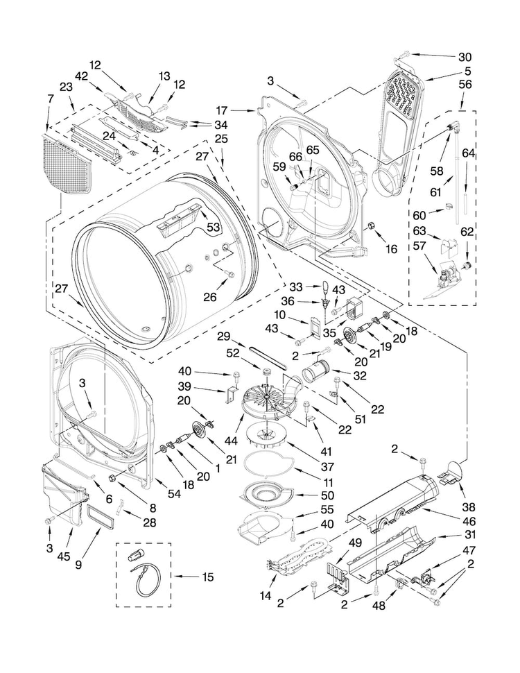 Bulkhead Parts Diagram and Parts List for MEDB850WB0  Maytag Dryer