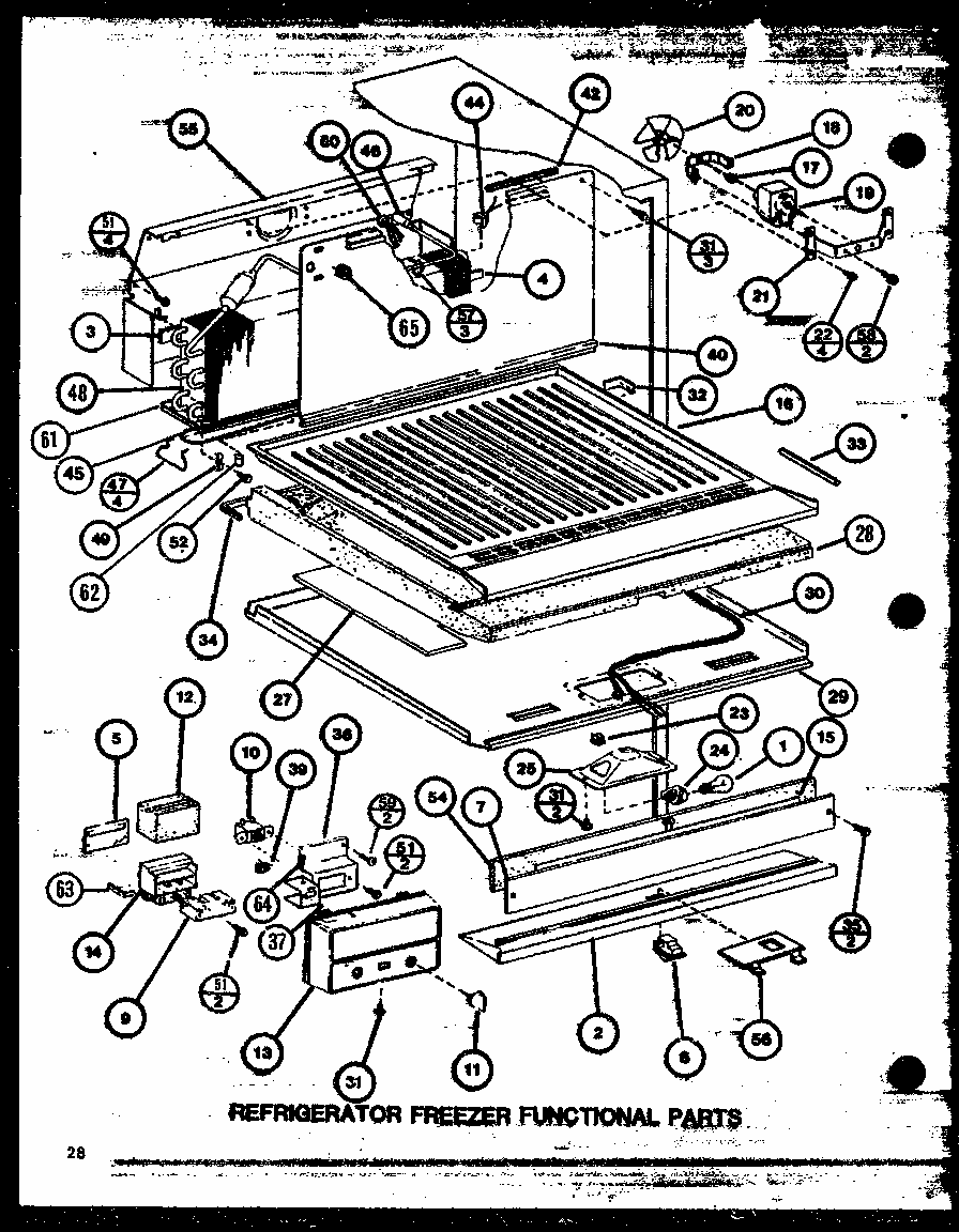 Refrigerator Freezer Functional Parts (tl20m/p7858513w) (tl20m/p7858514w) (tli20m/p7858523w) (tli20m/p7858524w) Diagram and Parts List for TLI22M-P7858524W  Amana Refrigerator