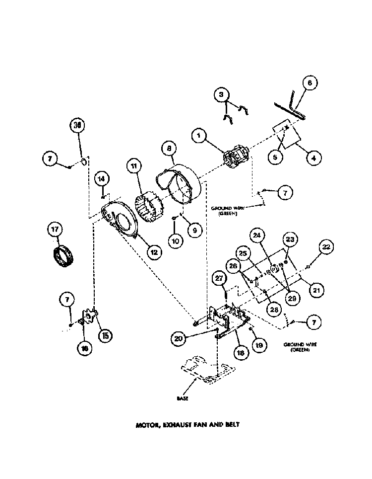 Motor Diagram and Parts List for LE3502L-P1118307WL  Amana Dryer