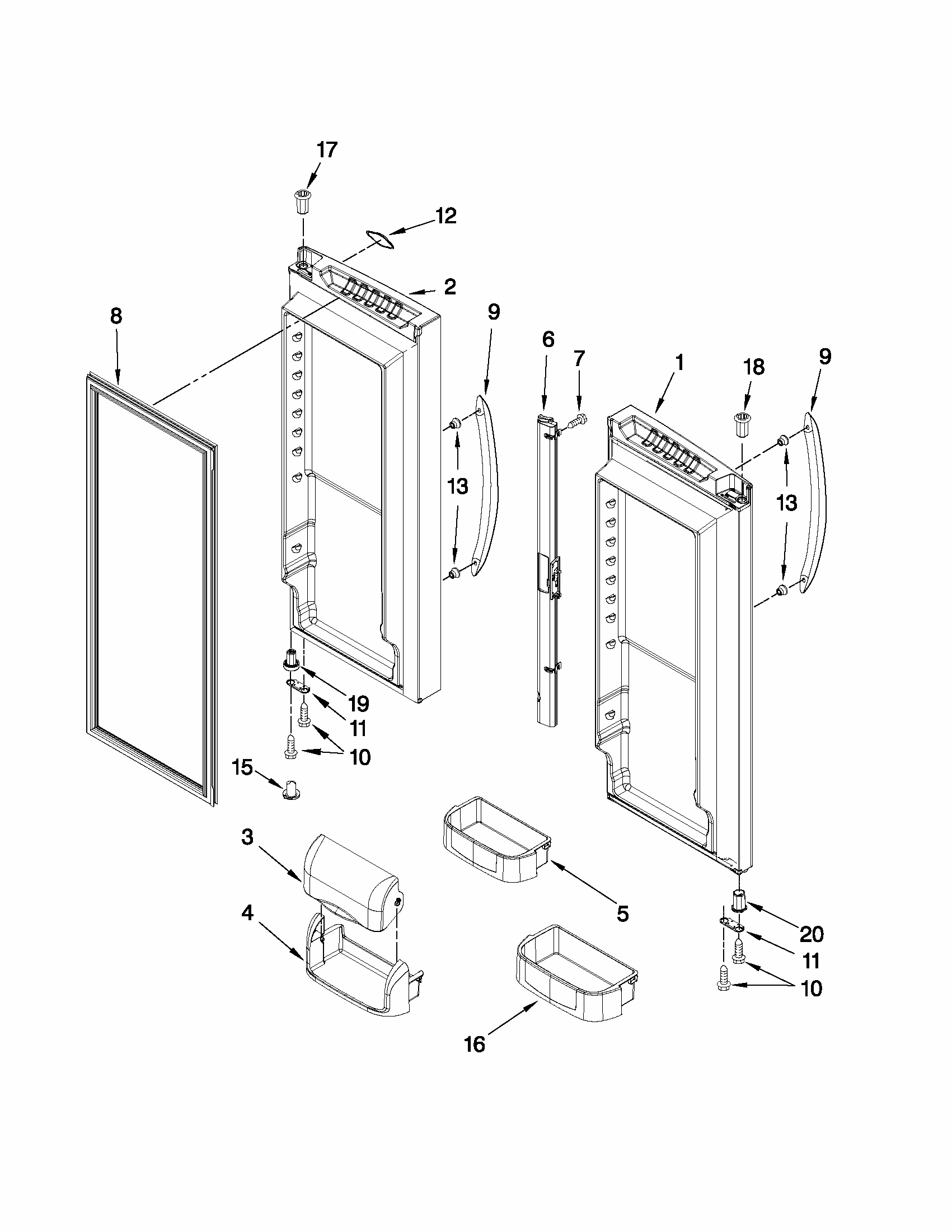 Refrigerator Door Parts Diagram and Parts List for G32026PEKS8  Maytag Refrigerator