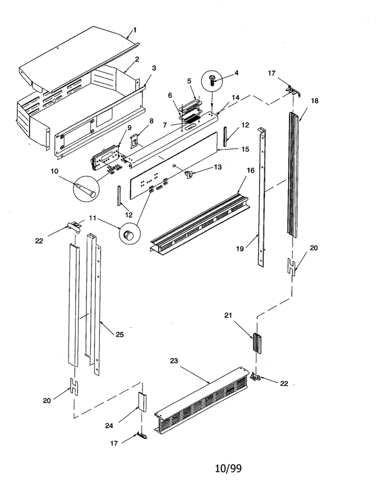 Control Panel Diagram and Parts List for AOES2430E-P1132363NE  Amana Wall Oven