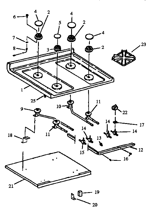 Sealed Burner Parts Diagram and Parts List for AGS750L-P1141236NL  Amana Range