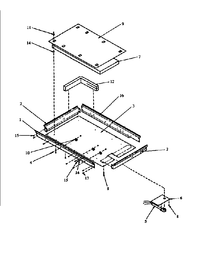 Heater Box Diagram and Parts List for AK2H35E1-P1131547NE  Amana Cooktop