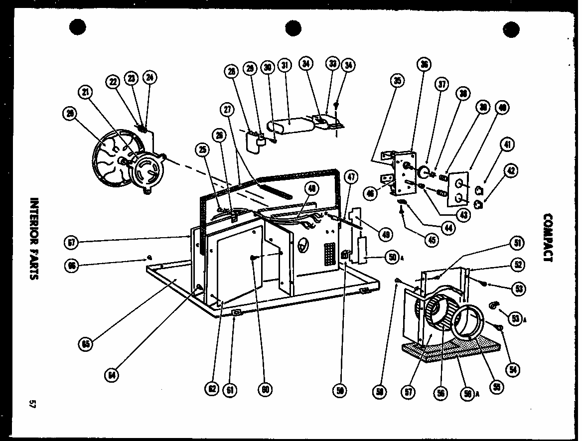 Interior Parts Diagram and Parts List for 11-2JM P54336-36R Amana Air Conditioner