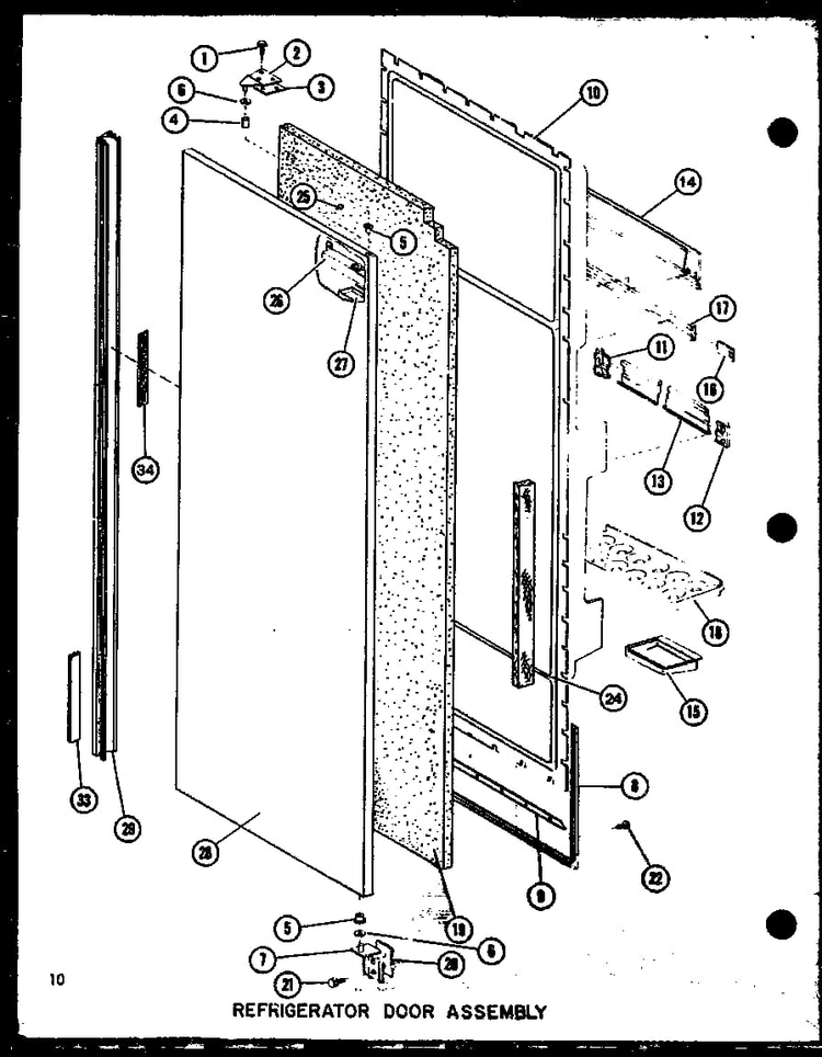 Refrigerator Door Assembly Diagram and Parts List for SRI19GL-P7745504WL  Amana Refrigerator