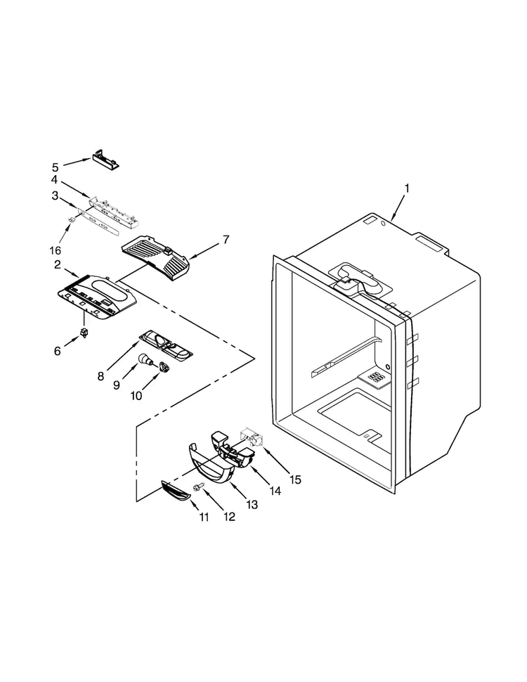 Refrigerator Liner Parts Diagram and Parts List for MFF2258DEH01  Maytag Refrigerator