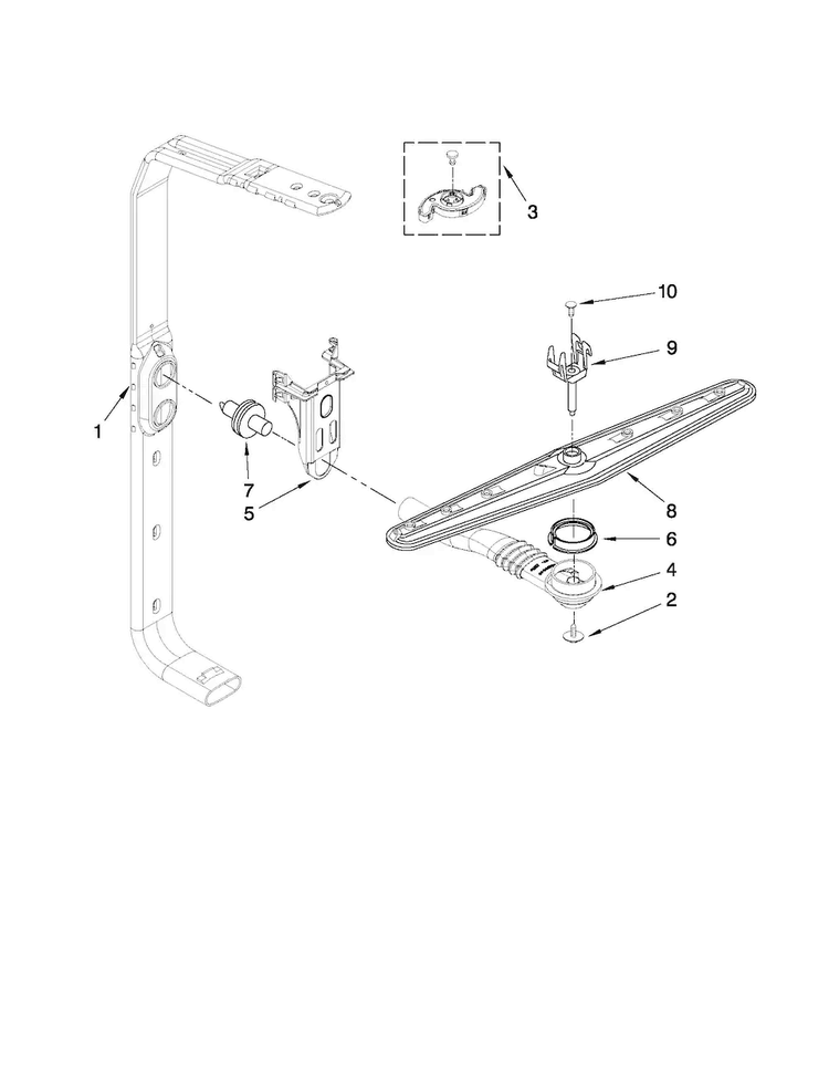 Upper Wash And Rinse Parts Diagram and Parts List for ADB1600AWQ2  Amana Dishwasher