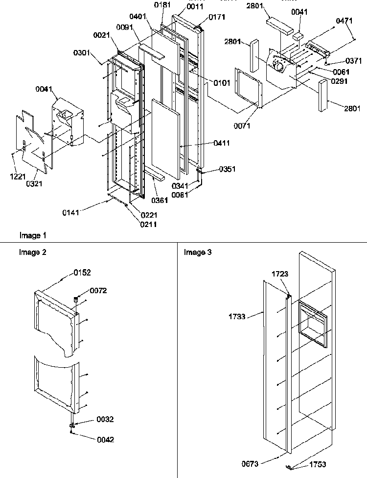 Freezer Door Diagram and Parts List for SRD522TW-P1313301WW  Amana Refrigerator