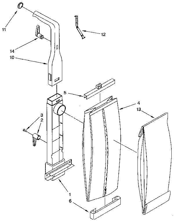 Bag Housing And Handle Diagram and Parts List for 1163035290C  Kenmore Canister Vacuum