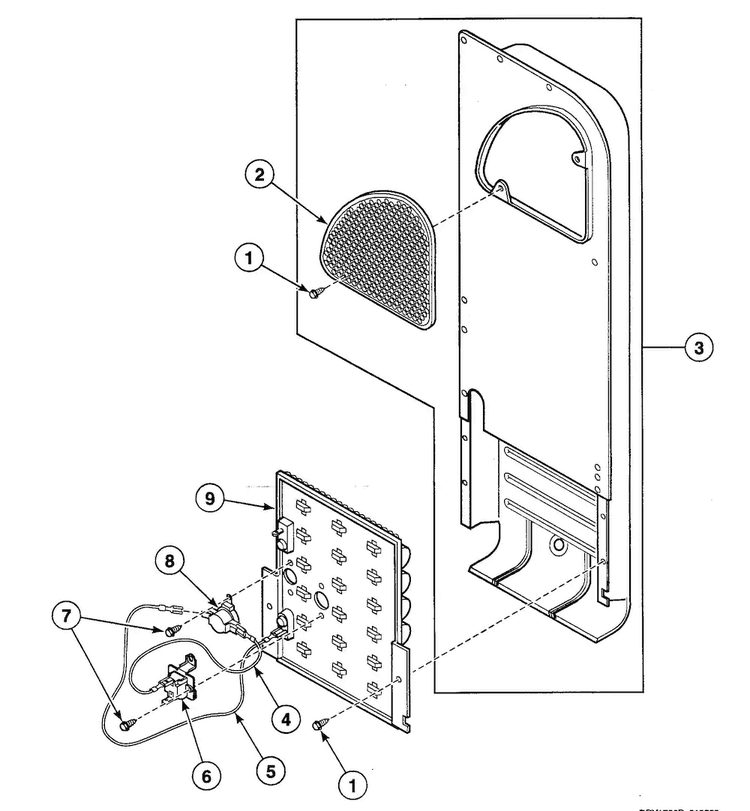 Heater Assy Diagram and Parts List for SDE307LF1500  Speed Queen Dryer