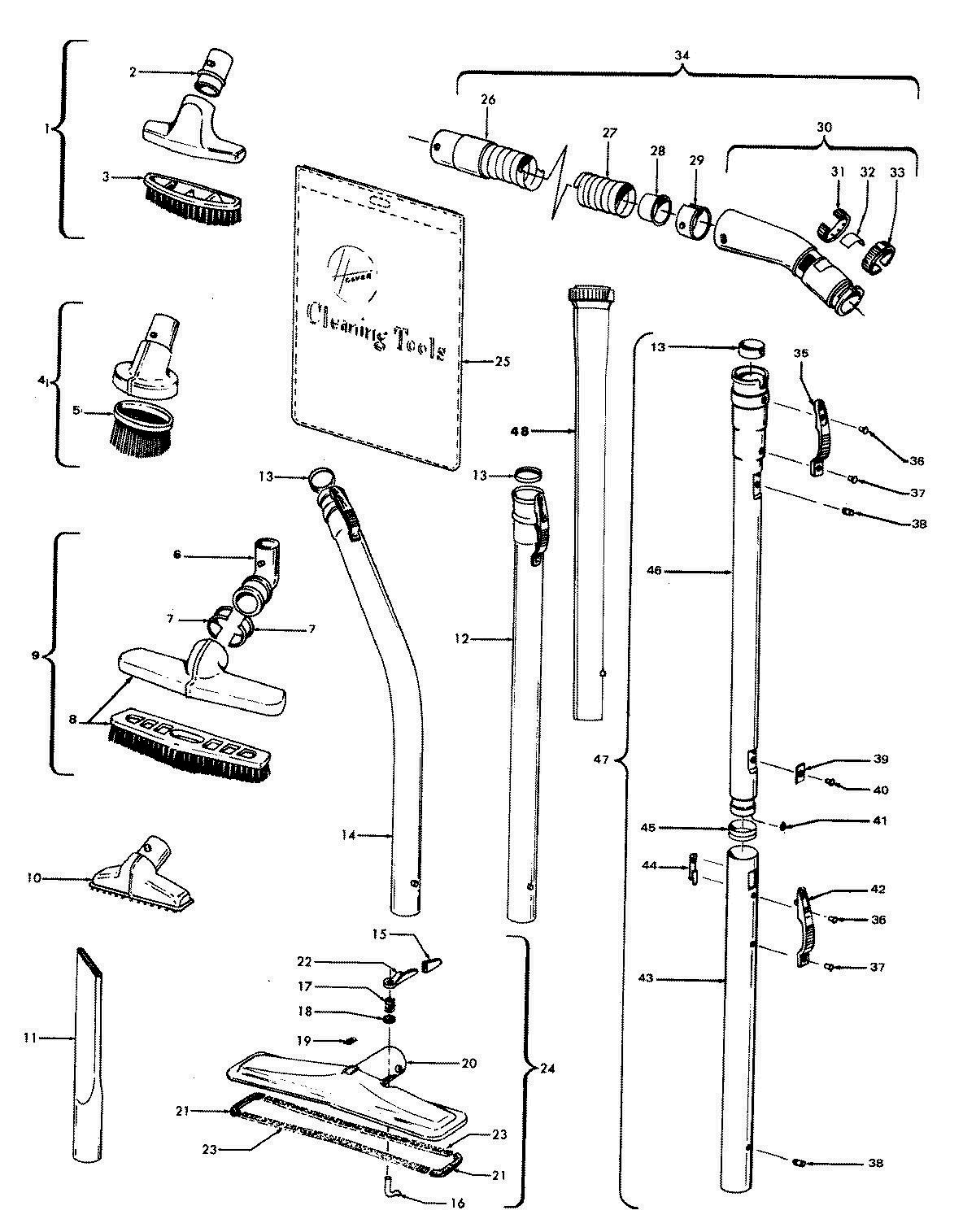 02 - CLEANINGTOOLS Diagram and Parts List for 1340  Maytag Washer
