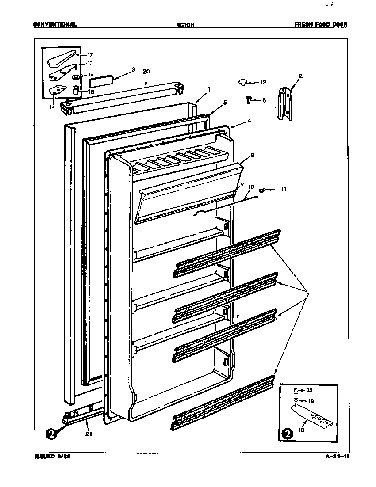 Fresh Food Door Diagram and Parts List for RC10H E8S00 Maytag Refrigerator