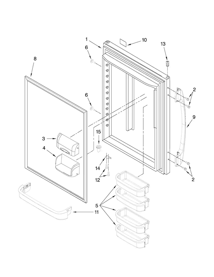 Refrigerator Door Parts Diagram and Parts List for ABB2522FEB3  Amana Refrigerator