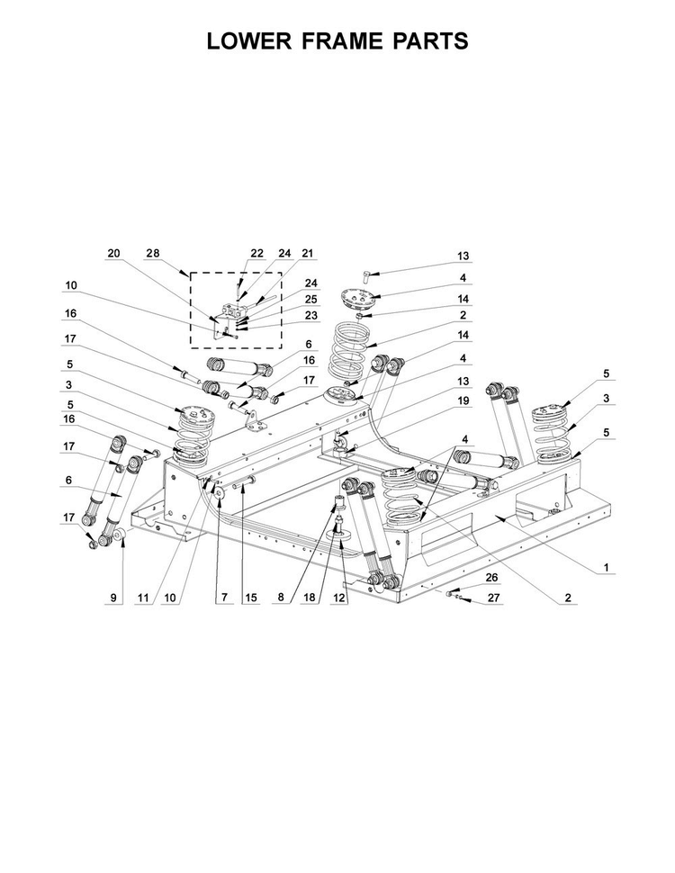 Lower Frame Parts Diagram and Parts List for MXS55PDATS  Maytag Washer