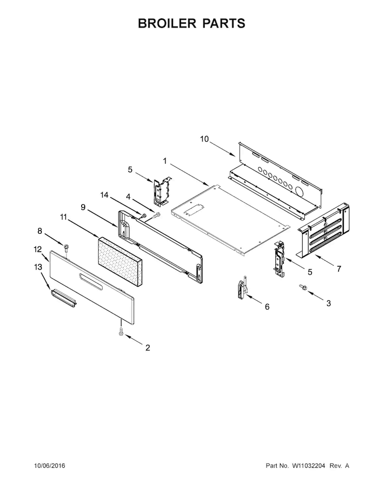 Broiler Parts Diagram and Parts List for AGR5330BAS1  Amana Range