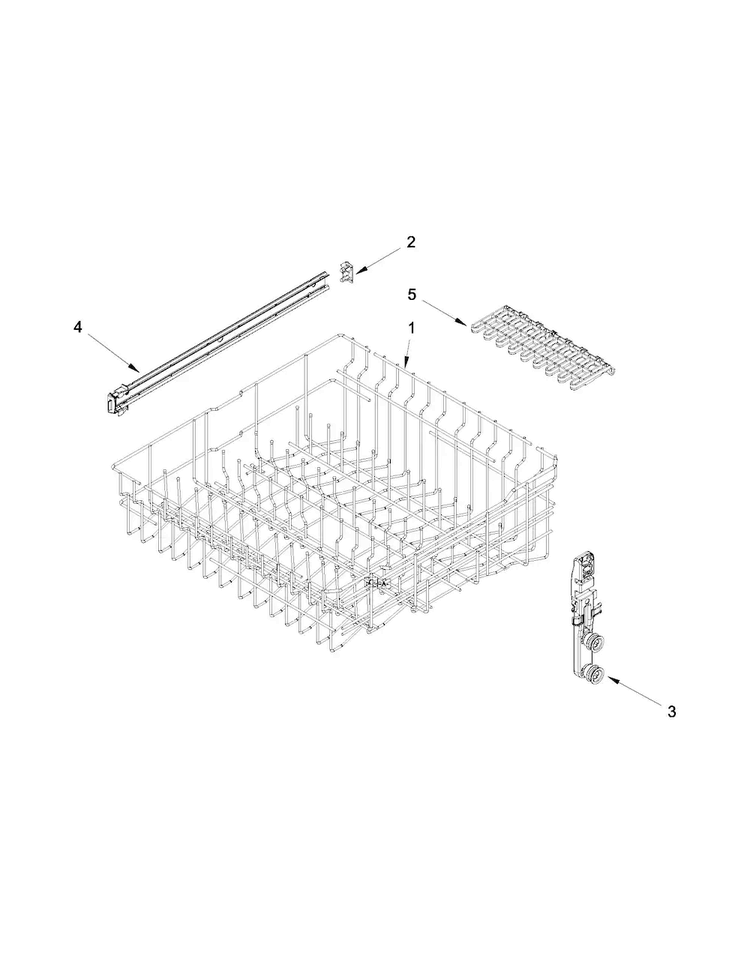 Upper Rack And Track Parts Diagram and Parts List for MDB6769PAW3  Maytag Dishwasher