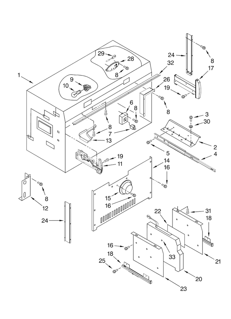 Freezer Liner Parts Diagram and Parts List for JF42PPFXDB00  Jenn-Air Refrigerator