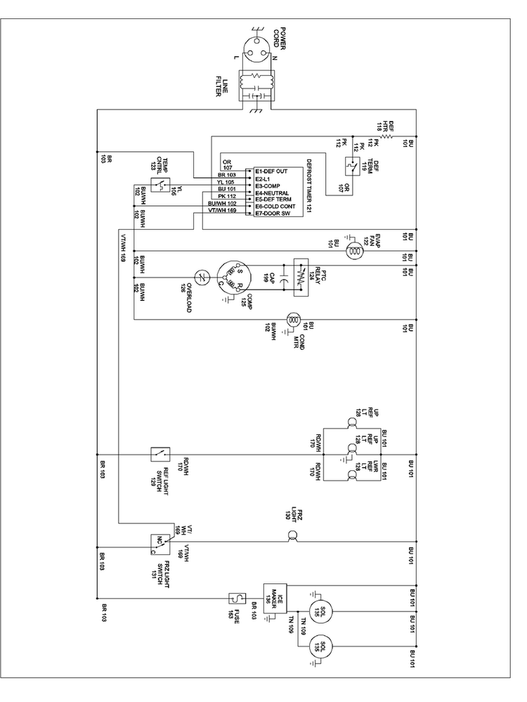 Wiring Information Diagram and Parts List for SK525-2W-PSK525200W0  Maytag Refrigerator