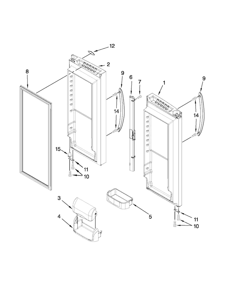 Refrigerator Door Diagram and Parts List for MFF2558VEB8  Maytag Refrigerator