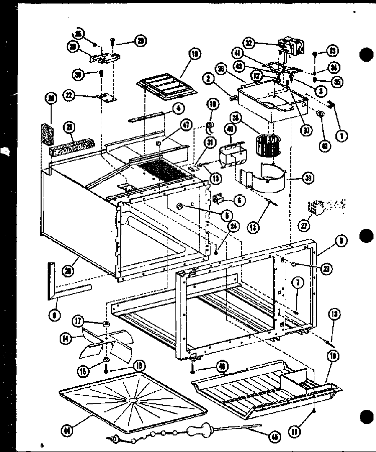 Blower/switches/wiring Harness Diagram and Parts List for R0-24-8 P73917-1M Amana Microwave