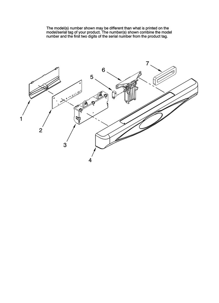 Control Panel Parts Diagram and Parts List for ADB1500AWW41  Amana Dishwasher