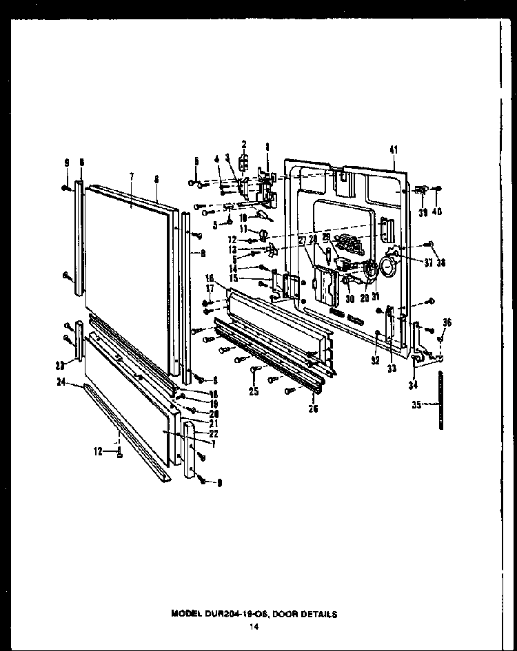 Section 2 Diagram and Parts List for DCR225-1V-OS  Caloric Dishwasher