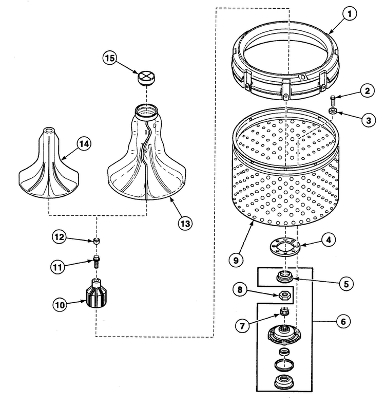 Agitator Assy Diagram and Parts List for SWT621LD  Speed Queen Washer