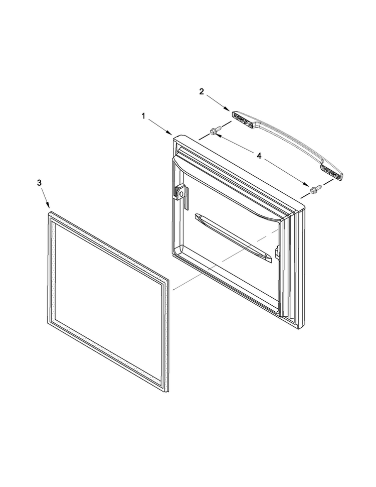 Freezer Door Diagram and Parts List for MBF1958XEB5  Maytag Refrigerator