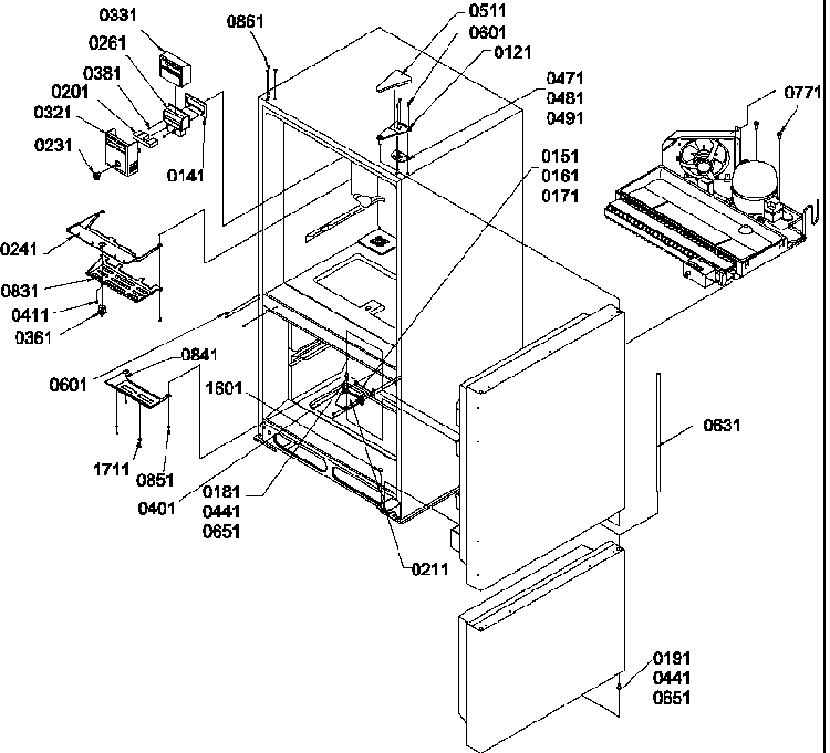 Controls & Light Covers Diagram and Parts List for BR22VW-P1321505WW  Amana Refrigerator