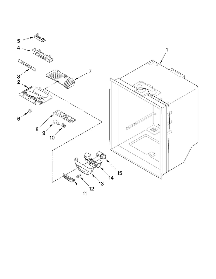 Refrigerator Liner Parts Diagram and Parts List for MBB1957WEW2  Maytag Refrigerator