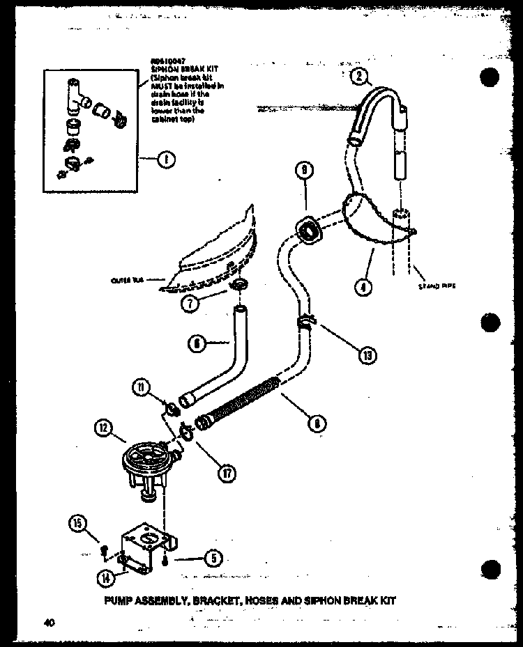 Section 19 Diagram and Parts List for LW3303W P1164316WW Amana Washer