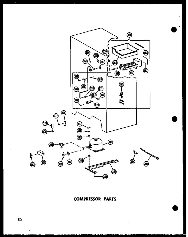 Compressor Parts Diagram and Parts List for SRN22G-A-P60201-36WA  Amana Refrigerator