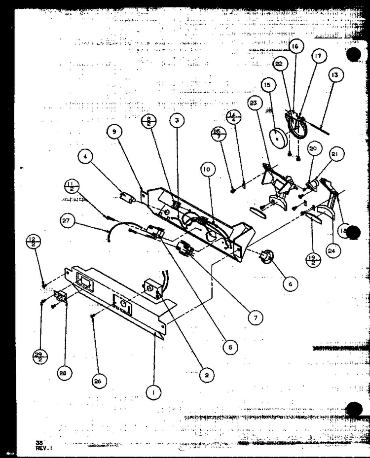 Ice And Water Cavity Diagram and Parts List for SXD19MW-P1121402WW  Amana Refrigerator