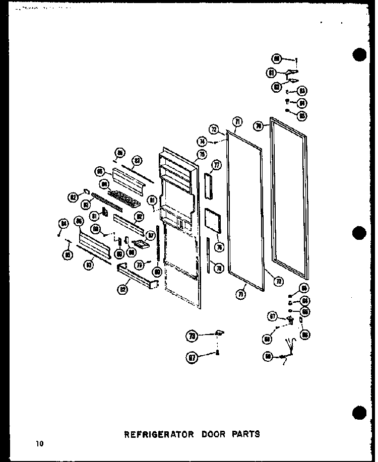 Refrigerator Door Parts Diagram and Parts List for SRI19W-AG-P60340-24WG  Amana Refrigerator