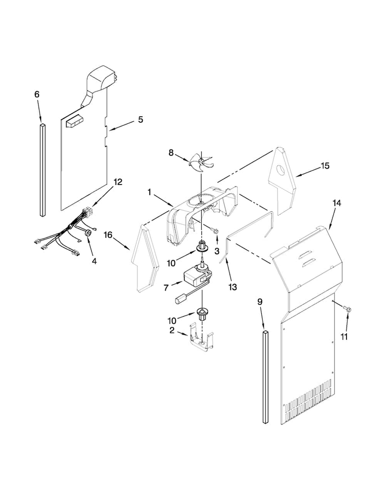 Air Flow Parts Diagram and Parts List for MSF22D4XAM00  Maytag Refrigerator