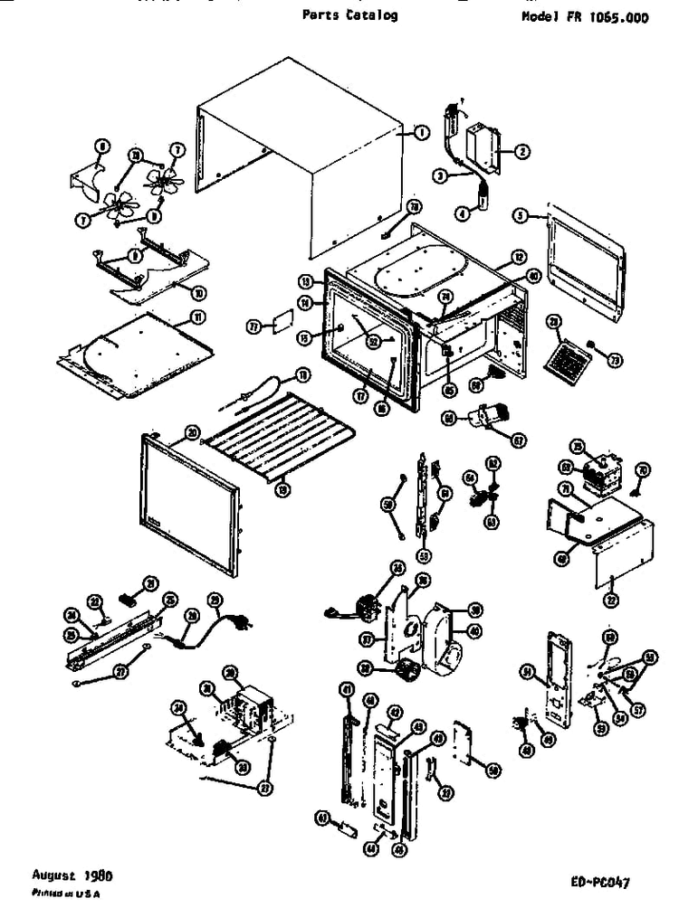 Replacement Parts Diagram and Parts List for FR1065000  Amana Microwave