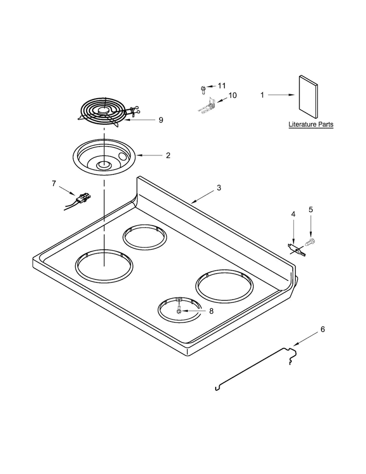 Cooktop Parts Diagram and Parts List for ACR4503SEB0  Amana Range
