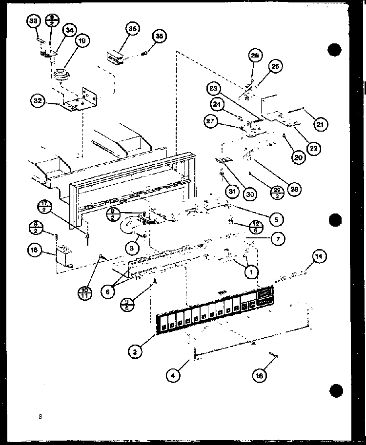 Control Diagram and Parts List for RC-14SE-P76881-2M  Amana Microwave