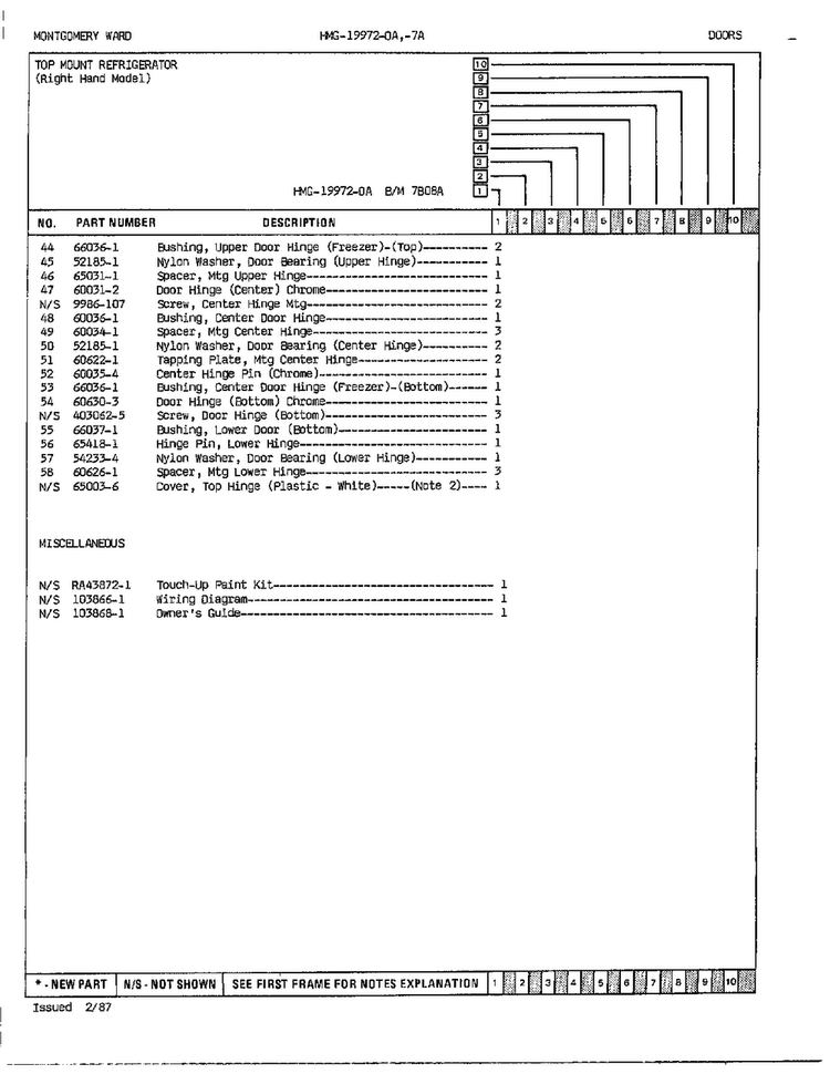 Doors Page 3 Diagram and Parts List for 19972A  Admiral Refrigerator