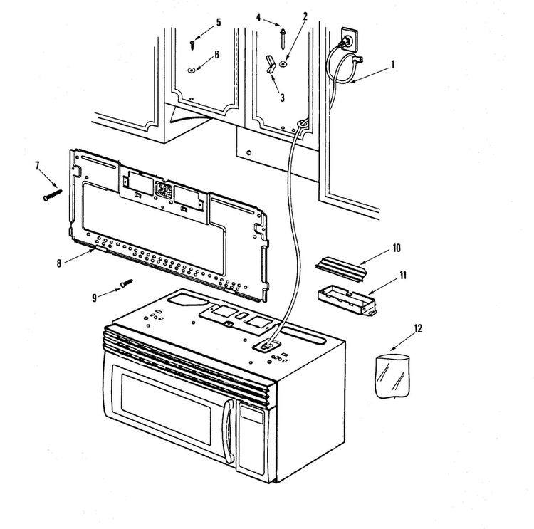 Installation Diagram and Parts List for MMV5165AA  Maytag Microwave