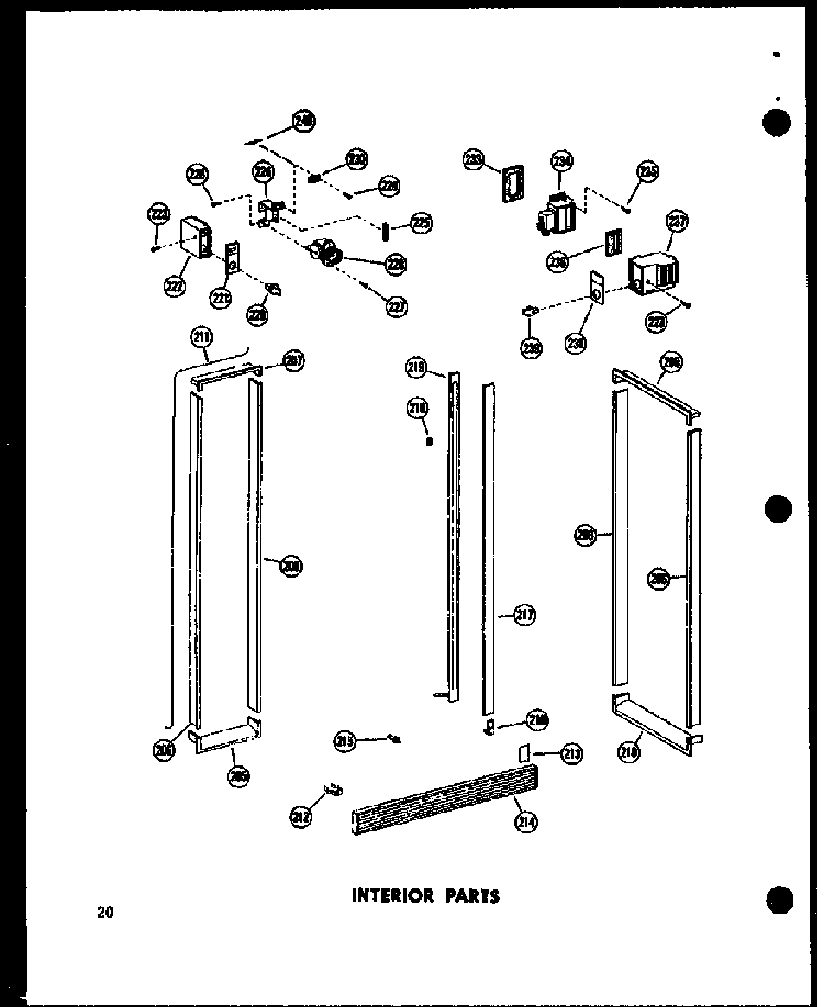 Interior Parts Diagram and Parts List for SD19W-C-P60340-23WC  Amana Refrigerator