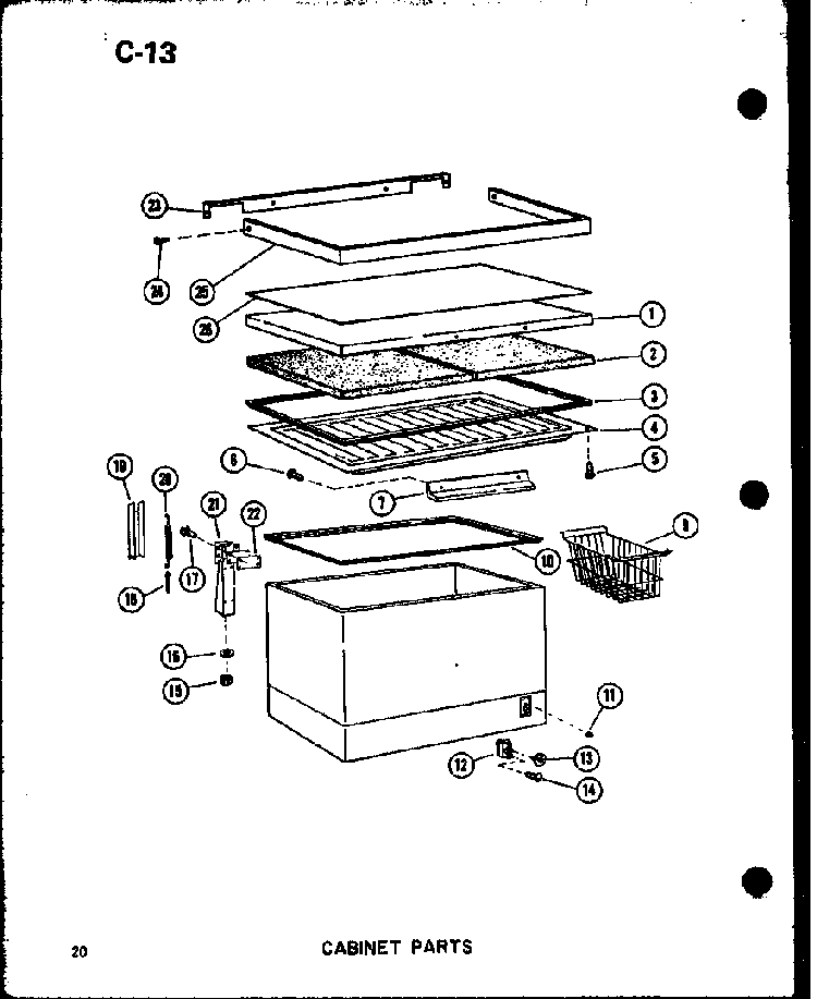 Cabinet Parts Diagram and Parts List for C7-C P60212-79WC Amana Freezer