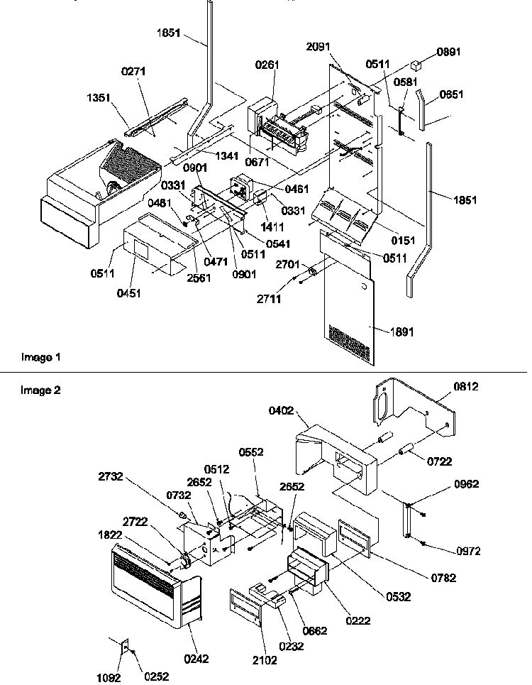 Ice Bucket Auger And Ice Maker Parts Diagram and Parts List for SBDE522VW-P1320305WW  Amana Refrigerator