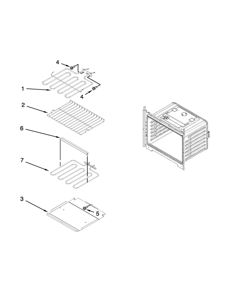 Internal Oven Parts Diagram and Parts List for MEW7527AW01  Maytag Wall Oven