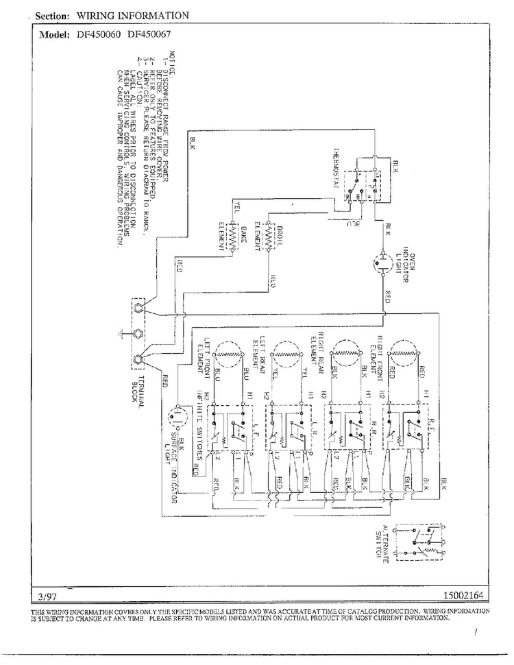 Wiring Diagram Diagram and Parts List for DF-450067  Maytag Range