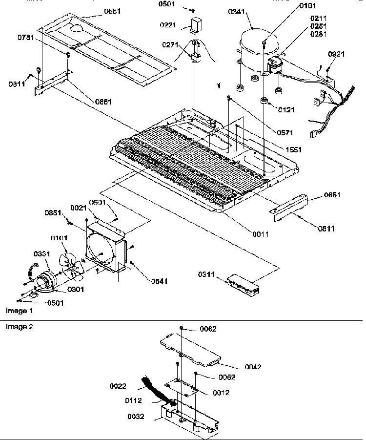 Machine Compartment Diagram and Parts List for SRD25TPSE-P1190310WE  Amana Refrigerator