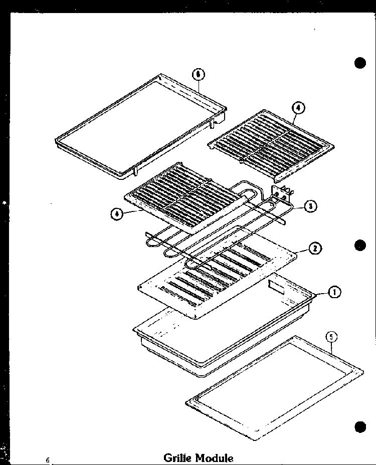 Grille Module Diagram and Parts List for AKD-1B P85558-2S Amana Range